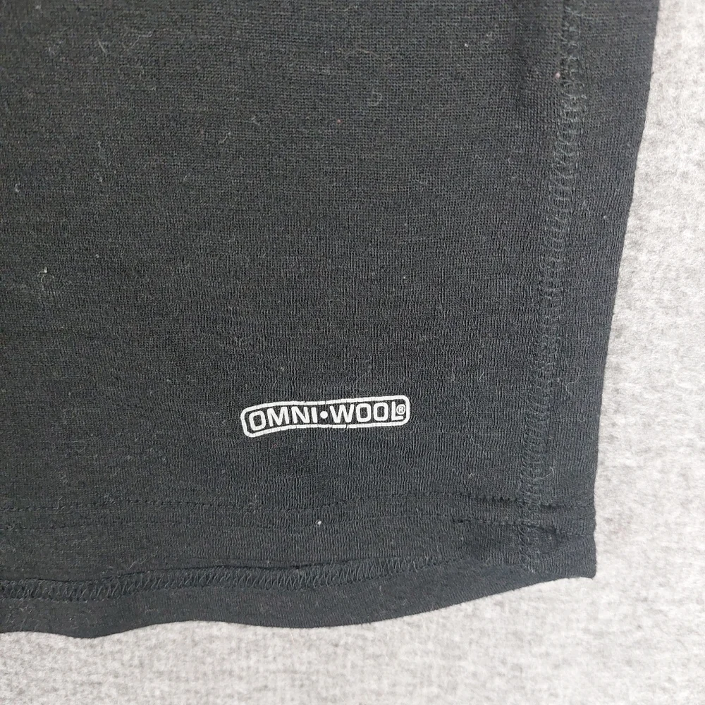 OMNI WOOL MENS BLACK POLYESTER WOOL BLEND LONG SLEEVE BASE LAYER TOP SIZE XL